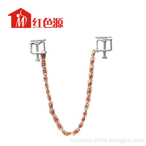 Nipple Clamps With Metal Chain and red ball Breast Stimulator Fetish Sex Toys For Women